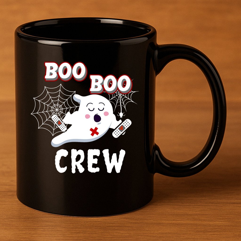 Boo Boo Crew Cute Nurse Ghost 11oz C Handle Ceramic Mug