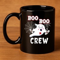 Boo Boo Crew Cute Nurse Ghost 11oz C Handle Ceramic Mug