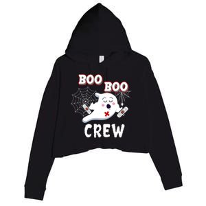 Boo Boo Crew Cute Nurse Ghost Crop Fleece Hoodie