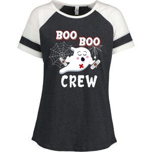 Boo Boo Crew Cute Nurse Ghost Enza Ladies Jersey Colorblock Tee