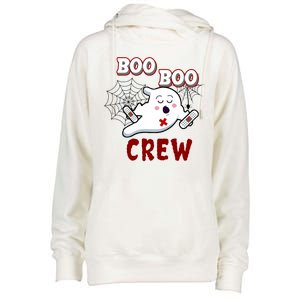 Boo Boo Crew Cute Nurse Ghost Womens Funnel Neck Pullover Hood