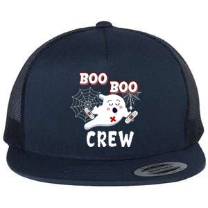 Boo Boo Crew Cute Nurse Ghost Flat Bill Trucker Hat