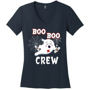 Boo Boo Crew Cute Nurse Ghost Women's V-Neck T-Shirt