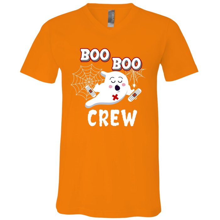 Boo Boo Crew Cute Nurse Ghost V-Neck T-Shirt