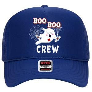 Boo Boo Crew Cute Nurse Ghost High Crown Mesh Back Trucker Hat