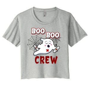 Boo Boo Crew Cute Nurse Ghost Women's Crop Top Tee