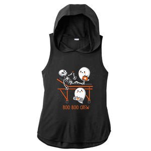 Boo Boo Crew Ghost Doctor Paramedic EMT Nurse Halloween Ladies PosiCharge Tri-Blend Wicking Draft Hoodie Tank