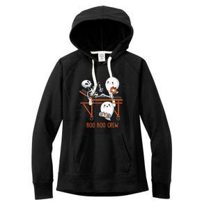 Boo Boo Crew Ghost Doctor Paramedic EMT Nurse Halloween Women's Fleece Hoodie