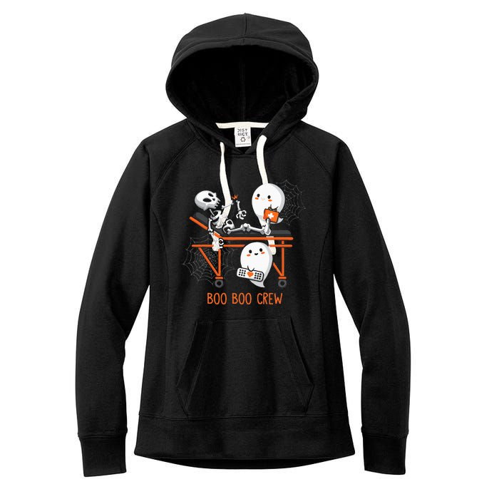 Boo Boo Crew Ghost Doctor Paramedic EMT Nurse Halloween Women's Fleece Hoodie