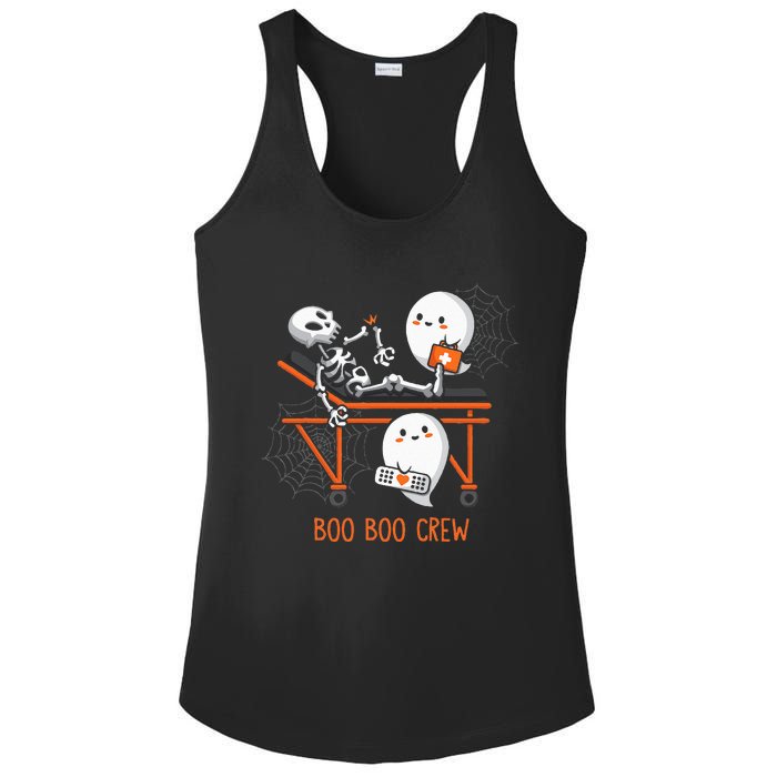 Boo Boo Crew Ghost Doctor Paramedic EMT Nurse Halloween Ladies PosiCharge Competitor Racerback Tank