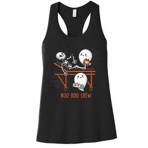 Boo Boo Crew Ghost Doctor Paramedic EMT Nurse Halloween Women's Racerback Tank