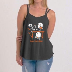 Boo Boo Crew Ghost Doctor Paramedic EMT Nurse Halloween Women's Strappy Tank