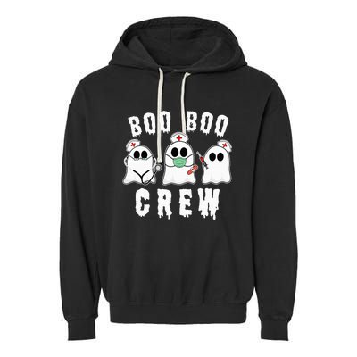 Boo Boo Crew Funny Nurse Halloween Ghost Costume Garment-Dyed Fleece Hoodie