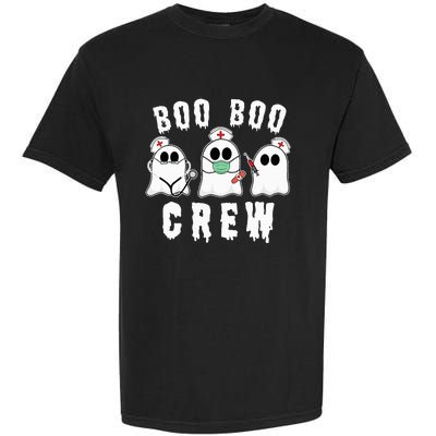 Boo Boo Crew Funny Nurse Halloween Ghost Costume Garment-Dyed Heavyweight T-Shirt