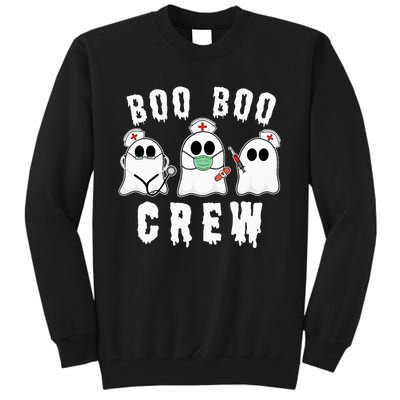 Boo Boo Crew Funny Nurse Halloween Ghost Costume Tall Sweatshirt