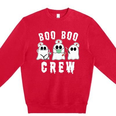 Boo Boo Crew Funny Nurse Halloween Ghost Costume Premium Crewneck Sweatshirt