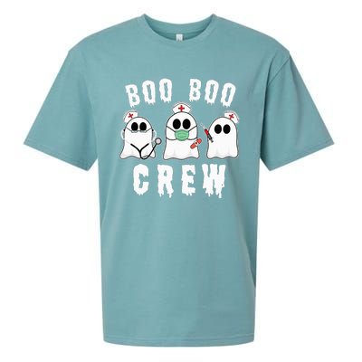 Boo Boo Crew Funny Nurse Halloween Ghost Costume Sueded Cloud Jersey T-Shirt