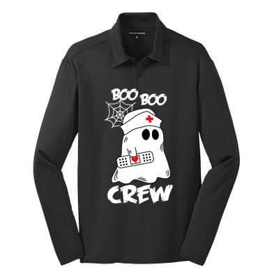 Boo Boo Crew Nurse Gift Funny Ghost Halloween Nurse Cool Gift Silk Touch Performance Long Sleeve Polo