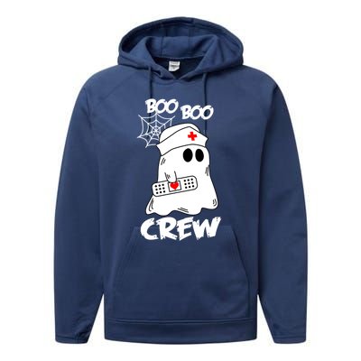 Boo Boo Crew Nurse Gift Funny Ghost Halloween Nurse Cool Gift Performance Fleece Hoodie