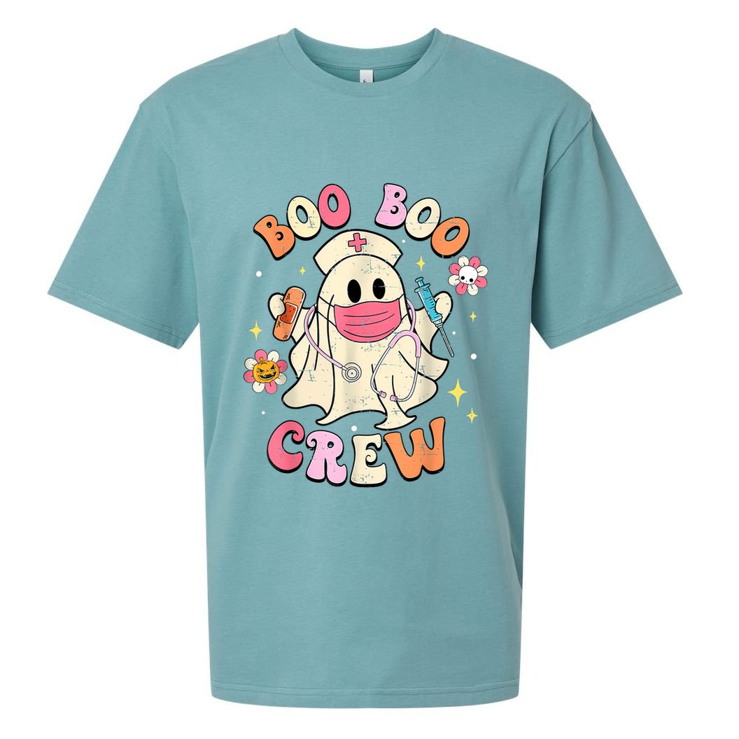 Boo Boo Crew Halloween Ghost Nurse Sueded Cloud Jersey T-Shirt