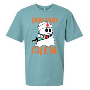 Boo Boo Crew Nurse Ghost Funny Halloween Costume Gift Sueded Cloud Jersey T-Shirt