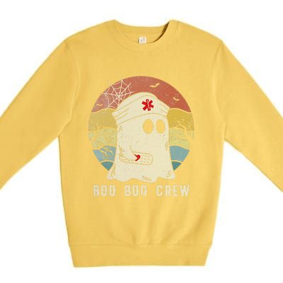 Boo Boo Crew Nurse Funny Ghost  Halloween  Nurse Premium Crewneck Sweatshirt