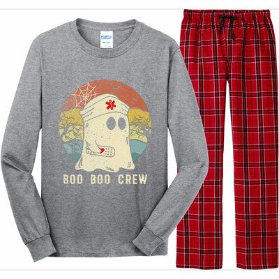 Boo Boo Crew Nurse Funny Ghost  Halloween  Nurse Long Sleeve Pajama Set