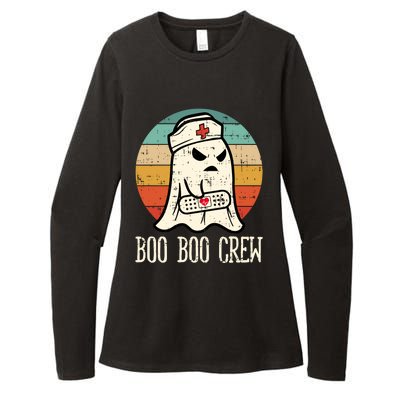 Boo Boo Crew Shirt Funny Halloween Nurse Retro Cute Ghost Womens CVC Long Sleeve Shirt