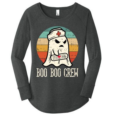 Boo Boo Crew Shirt Funny Halloween Nurse Retro Cute Ghost Women's Perfect Tri Tunic Long Sleeve Shirt