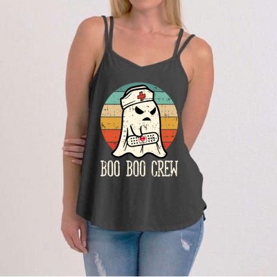 Boo Boo Crew Shirt Funny Halloween Nurse Retro Cute Ghost Women's Strappy Tank