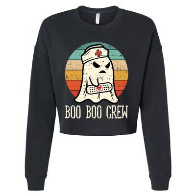 Boo Boo Crew Shirt Funny Halloween Nurse Retro Cute Ghost Cropped Pullover Crew