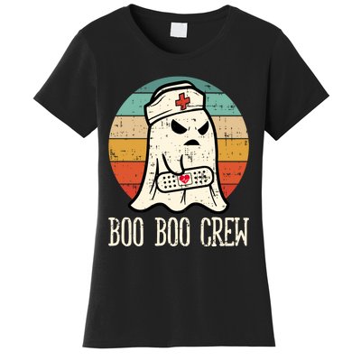 Boo Boo Crew Shirt Funny Halloween Nurse Retro Cute Ghost Women's T-Shirt