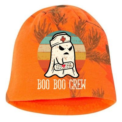 Boo Boo Crew Shirt Funny Halloween Nurse Retro Cute Ghost Kati - Camo Knit Beanie