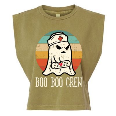 Boo Boo Crew Shirt Funny Halloween Nurse Retro Cute Ghost Garment-Dyed Women's Muscle Tee