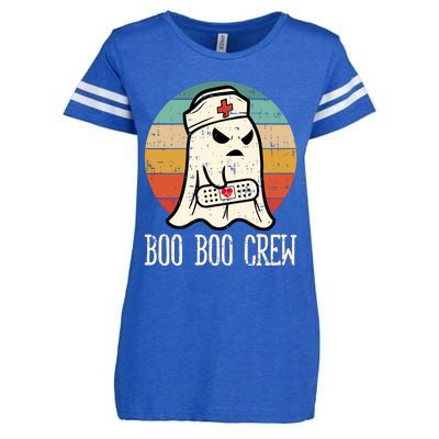 Boo Boo Crew Shirt Funny Halloween Nurse Retro Cute Ghost Enza Ladies Jersey Football T-Shirt