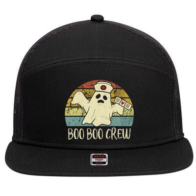 Boo Boo Crew Nurse Cute Gift Funny Ghost Halloween Nurse Gift 7 Panel Mesh Trucker Snapback Hat