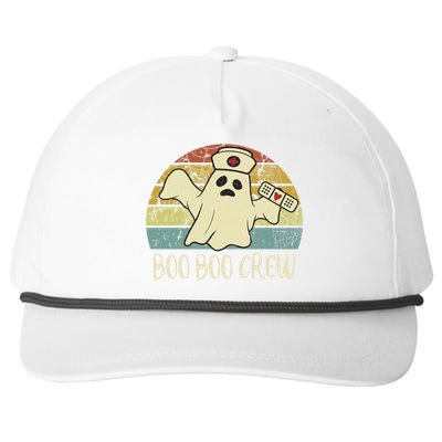 Boo Boo Crew Nurse Cute Gift Funny Ghost Halloween Nurse Gift Snapback Five-Panel Rope Hat