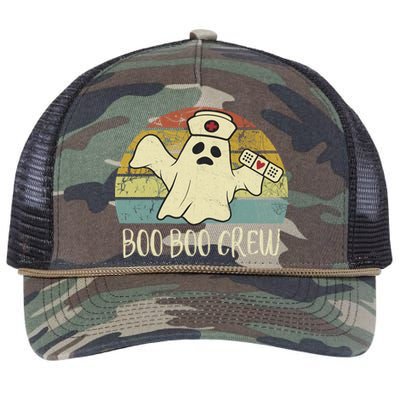 Boo Boo Crew Nurse Cute Gift Funny Ghost Halloween Nurse Gift Retro Rope Trucker Hat Cap