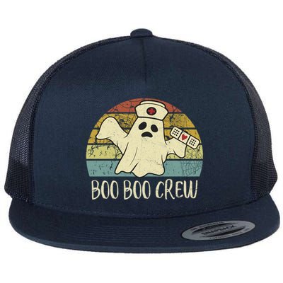 Boo Boo Crew Nurse Cute Gift Funny Ghost Halloween Nurse Gift Flat Bill Trucker Hat