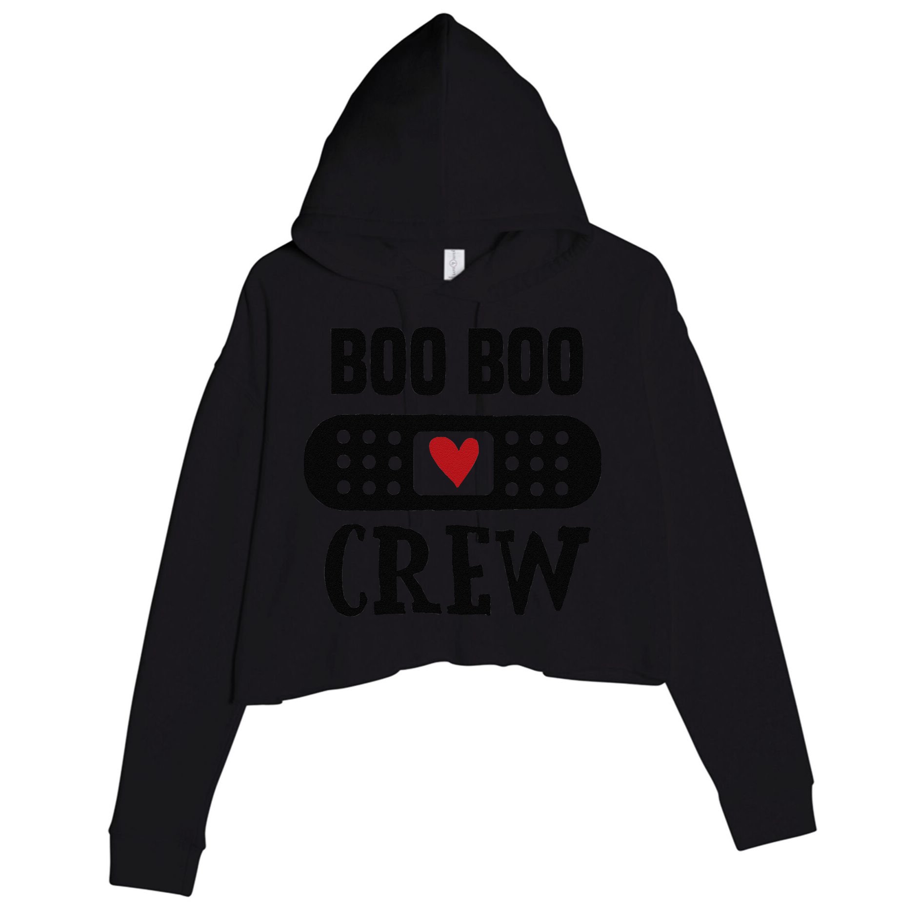 Boo Boo Crew First Aid School Nurse Day Care Teacher Crop Fleece Hoodie