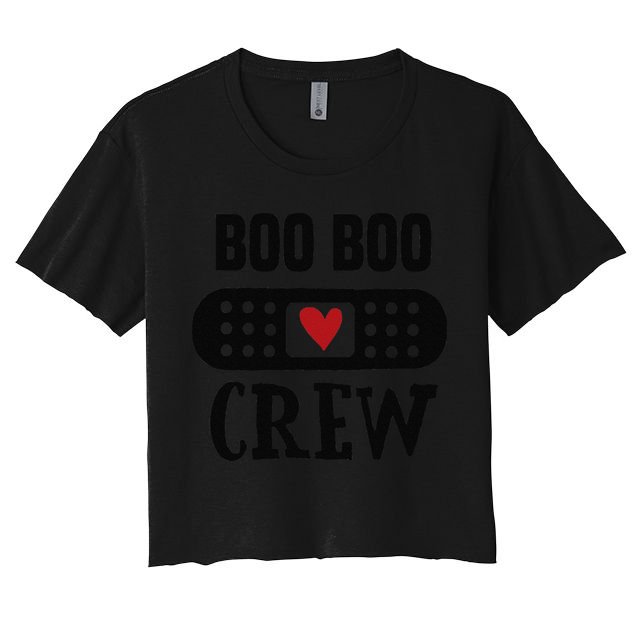 Boo Boo Crew First Aid School Nurse Day Care Teacher Crop Top