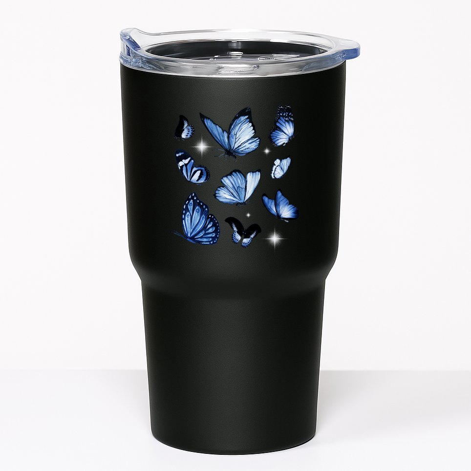 Blue Butterflies Cute Gift Tumbler
