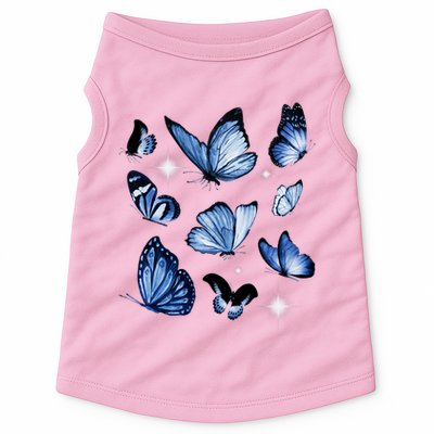 Blue Butterflies Cute Gift Doggie Tank