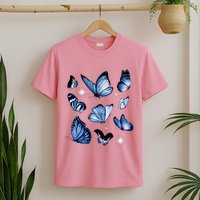 Blue Butterflies Cute Gift T-Shirt