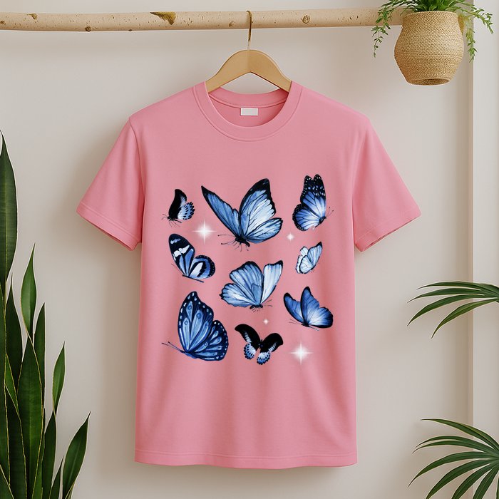 Blue Butterflies Cute Gift T-Shirt