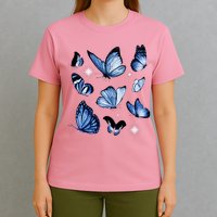 Blue Butterflies Cute Gift T-Shirt