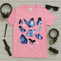 Blue Butterflies Cute Gift T-Shirt