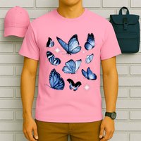 Blue Butterflies Cute Gift T-Shirt