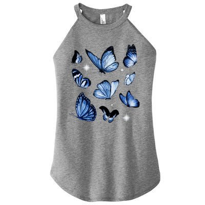 Blue Butterflies Cute Gift Women’s Perfect Tri Rocker Tank