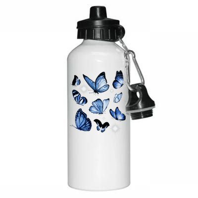 Blue Butterflies Cute Gift Aluminum Water Bottle 